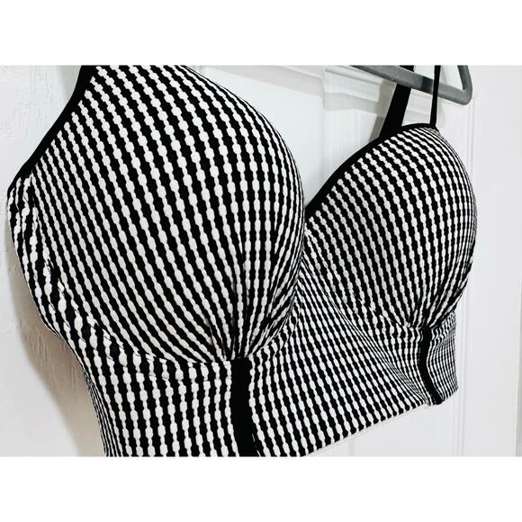 Primadonna PRIMA DONNA Longline Black White Bra UK 34E US 34DDD - Picture 2 of 5